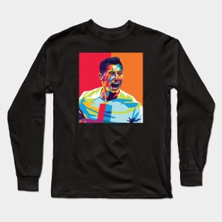 Robert Lewandowski In Wpap Pop Art Style Long Sleeve T-Shirt